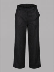 Vashuqi Black Color Trousers For Women And Girls