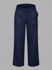 Vashuqi Navy Blue Color Trousers For Women And Girls