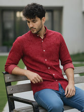 Vashuqi Full Sleeve Spread Collar Cotton Slim Fit Printed Shirt For men and Boys.