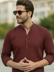 Mens Full Sleeve Casual Cotton Kurta