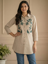 Women 3/4Th sleeve shirt collar Shirts