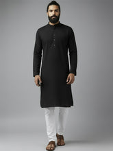 Men Solid Pure Cotton Mandarin Collar Long Kurta (VS05)