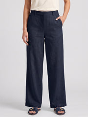 Vashuqi  Navy Blue Color Trousers For Women And Girls