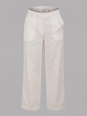 Vashuqi  Cream Color Trousers For Women And Girls